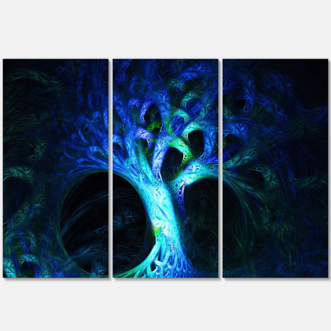 Designart - Magical Blue Psychedelic Tree - Abstract Canvas Art Print
